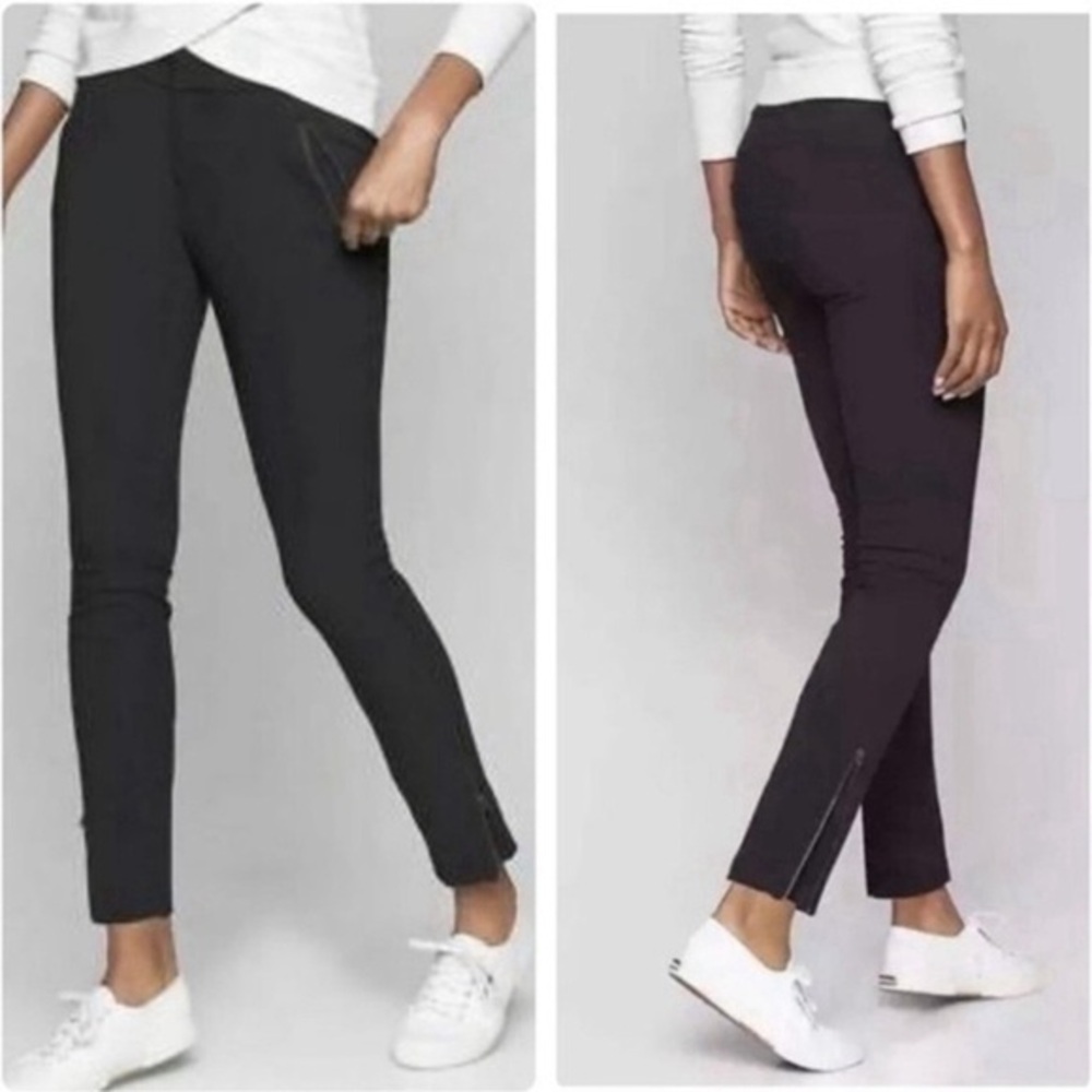 Athleta Wander Skinny Ankle Zip Pants Black 4 Utility Athleisure Gorpcore City
